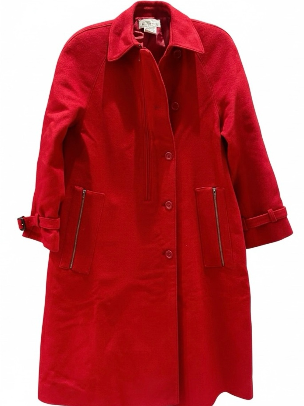 Harve Benard Vibrant Red Wool Trench Coat